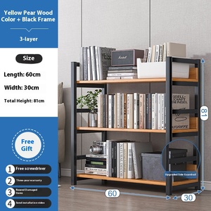 Estantería Minimalista de Madera para Libros, Apta para Salas de Estar, Elegante Combinación de Madera y Acero - Product Image 6