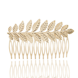 Ensemble de coiffure de mariée à la mode européenne et américaine, cerceau de cheveux <span class=keywords><strong>en</strong></span> feuille d'or, coiffure <span class=keywords><strong>couronne</strong></span>, accessoires de cheveux - Product Image 3