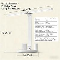 Lampe de table LED multifonctionnelle pliable OEM avec porte-stylo, lumière de lecture réglable, lampe de table pour le soin des yeux, lampe de bureau USB type C