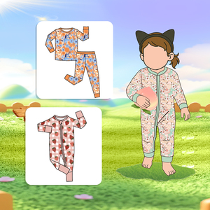 Zs Özel Baskılı Yumuşak Bebek Giysileri Sonbahar Bebek Erkek Kız Tulumu Bambu Viskoz Spandeks Çift Yönlü Fermuarlı Uyku Tulumu - Product Image 1