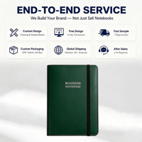 Cuaderno de Negocios de Cuero PU con Banda Elástica y Logotipo Personalizado de la Marca YT, Juego de Bolígrafos Metálicos, Encuadernación Cosida de Tapa Dura, para Oficina Corporativa