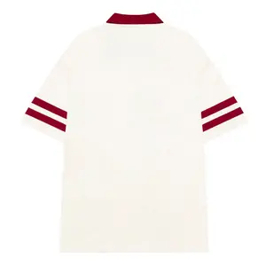 OEM toptan özelleştirmek kısa kollu Polo GÖMLEK yama nakış boxy Tee erkek % 100% pamuk renk blok boy t-shirt