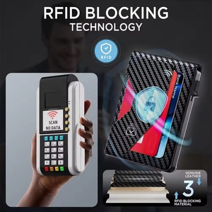 Pocket <b>Wallets</b> <b>RFID</b> Blocking Bifold Credit Card Holder Mens Shield <b>Wallet</b> Slim Pop up Leather <b>Wallet</b> - Product Image 2