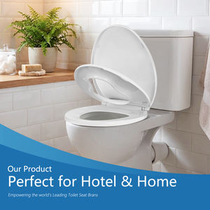 مقعد مرحاض عائلي حديث اثنان في واحد مع مقعد أطفال مدمج مقاوم للخدش مقعد مرحاض مستطيل مع مقعد للأطفال الصغار - Product Image 5