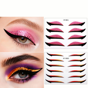 48 זוגות מדבקות אייליינר רב צבעוניות להדבקה עצמית, מדבקות צלליות לעיניים, קעקוע עפעפיים כפולות, אפקט עיניים גדולות, איפור עיניים לבמה - Product Image 1