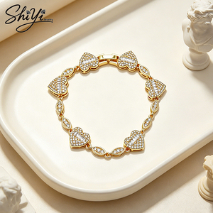 <span class=keywords><strong>Bracciale</strong></span> Trendy Hip Hop da Donna Placcato Oro con Ciondolo a Cuore in Ottone e Catena con Zirconi 5A per Anniversario, Compatibile con Bracciali <span class=keywords><strong>Pandora</strong></span> - Product Image 6