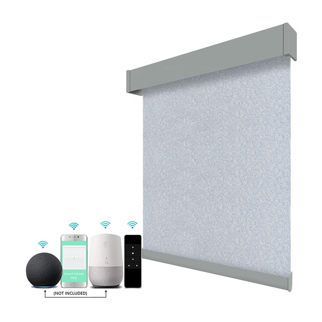 Smart WiFi Alexa Remote Control Electric Roller Blinds New Style Day Night Blackout Motorized Shades for Windows Black Color