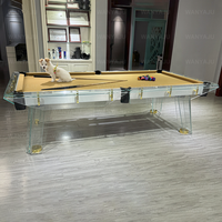 Table de billard en verre cristal standard de qualité commerciale, personnalisable pour la maison et la villa, table de billard moderne de luxe transparente, vente en gros d'usine