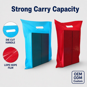 Die Cut Shopping <b>Bags</b> HDPE Plastic Durable Reusable Smooth Surface Department Store Manufacturer Supply Wholesale - Product Image 3
