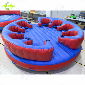 Flotteur gonflable vert de tube de remorquage de cavalier de natation sports nautiques gonflables bouée ouverte harnais résistant remorquable avec des anneaux en d - Product Image 3