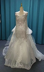 Prix usine une ligne épaule 2025 nouveau mariage mariée industrie lourde luxe Vintage dentelle Train robe - Product Image 4