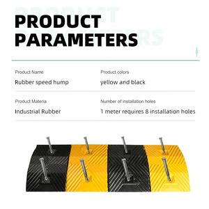 Interruttore di velocità in gomma giallo-nero dosso/gobba per la sicurezza del traffico - Product Image 3
