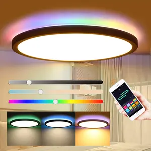 Banqcn 20W Rgbw Smart Wifi Led Plafondlamp Lamp Afstandsbediening Multi-Color Veranderende Backlit Modern Home Hotel Decoraties