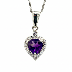 Premium Quality India Handmade Craft Beautiful Purple Sandstone Flower <b>Pendant</b> with <b>Amethyst</b> Gemstone Rhodium Plated for Lover - Product Image 1