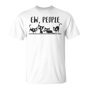 T-shirt Ew People Cat per gli amanti dei gatti, design divertente, taglia unisex per adulti - Product Image 1