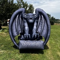 Calavera de Azúcar Inflable Gigante con Sombrero de Copa - Decoración de Jardín para el Día de los Muertos con Luces LED para Halloween