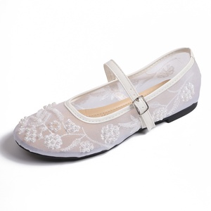 Calzado plano ligero de malla con bordado de perlas estilo Mary Jane para mujer, elegantes <span class=keywords><strong>zapatos</strong></span> de <span class=keywords><strong>ballet</strong></span>, gran venta. - Product Image 5