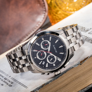Reloj de Hombre Personalizado de Lujo, de Acero Inoxidable, con Movimiento Mecánico Automático Miyota, Resistente al Agua, Cronógrafo, Esfera con Agujas, Correa de 20 mm - Product Image 2