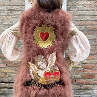 Haute qualité Patch nouveau Design or argent rouge coeur fer sur colle Sequin broderie tissé Badges tissu patchs pour vêtements