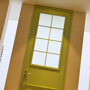 Porte intérieure battante en aluminium vert citron style rétro, style crème pastoral vintage, pour chambre ou salle de bain - Product Image 5