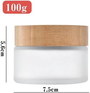 Pot en verre cosmétique de couvercle en bambou de 5g 15g 30g 50g 100g 200g, pot en verre de gel de crème de visage de 50g avec le couvercle en bambou - Product Image 3