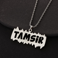 Collier avec plaque nominative en acier inoxydable de style hip-hop pour homme, certifié CE, plaqué or 18 carats PVD, pour un cadeau de la fête des pères