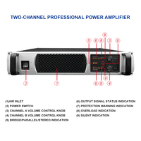 Amplificatore di Potenza Professionale Ipalead TD2600 2000W in Metallo con Risposta in Frequenza 20Hz-20kHz, Audio Surround per Palco e KTV