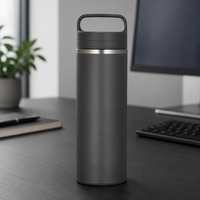 Thermos en acier inoxydable à isolation sous vide avec poignée de transport, capacité 801-900 ml, compatible lave-vaisselle, noir fumé JOW-800 SMB