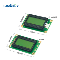 Module d'affichage LCD 8x2 caractères WH0802A1, matrice de points 16x2 STN jaune-vert transflectif, interface 6800, 58x32mm ST7066U