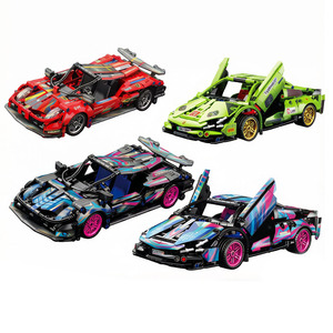 Ensemble de blocs de construction de voiture de course à l'échelle 1:18, modèle de supercar Lele Brother, jouets de construction, cadeau pour enfants et adultes - Product Image 2