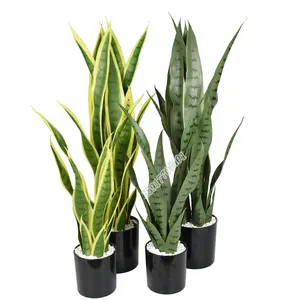 Sisalプラスチック植物sansevieria人工ヘビ植物ポット装飾用工場卸売