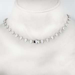 Collier Pendentif en Or Blanc 18K de Qualité Supérieure avec Diamants Taille Poire Entière, Idéal pour Mariage et Cadeau, Disponible en Gros - Product Image 3