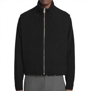<span class=keywords><strong>Cardigan</strong></span> da Uomo, alla Moda, Nero, a Maniche Lunghe, Personalizzato con <span class=keywords><strong>Zip</strong></span>, Maglione in Maglia, Vestibilità Morbida, Gilet <span class=keywords><strong>Cardigan</strong></span> in Maglia, Stile Casual per Uomo - Product Image 1
