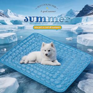 Pet Cooling <b>Pad</b> Rectangle Light Blue Breathable Anti Slip Dog <b>Bed</b> Summer Cooling Mat - Product Image 1