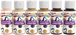 Warna multitural seperti Me - 6 warna mudah diremas 2 oz/ 60ml botol cat anak-anak potret dan figur dalam nada cat Tempera