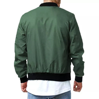 Bon marché, vente en gros, uniforme en nylon noir vierge avec broderie personnalisée, veste bombardier légère à fermeture éclair universitaire pour hommes