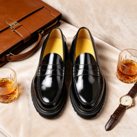 Mocassins Penny Premium, Chaussures de Ville Formelles pour Hommes, Chaussures Formelles Faites à la Main, Chaussures Haut de Gamme