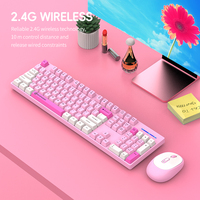 Ensemble clavier et souris sans fil 104 touches pleine taille 2.4G ergonomique pour bureau, combo clavier-souris pour ordinateur, logo personnalisé OEM en gros