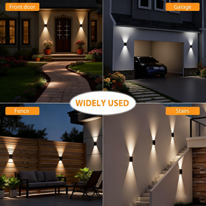Applique murale solaire extérieure IP54 étanche en ABS, éclairage LED mural pour clôture de jardin, patio et allée - Product Image 3