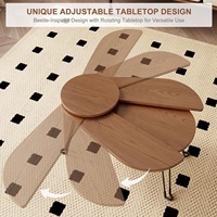Tables basses décoratives pliantes en bois massif de style rustique pour salon, design étroit et compact, finition noyer, stock US BJ037