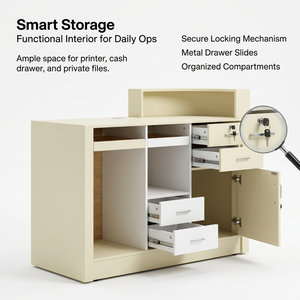 <span class=keywords><strong>Comptoir</strong></span> <span class=keywords><strong>de</strong></span> réception moderne et compact avec éclairage LED, <span class=keywords><strong>comptoir</strong></span> <span class=keywords><strong>de</strong></span> caisse incurvé peu encombrant pour salon <span class=keywords><strong>de</strong></span> beauté et studio clinique - Product Image 5