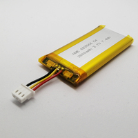 Batterie Lipo rechargeable HWE/OEM 1000 cycles de vie, modèle personnalisé HWE683566 3.7V 2000mAh