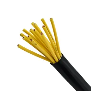 Câble électrique flexible d'alimentation de câble plat de PVC câble cuivre de contrôle de grue de 4 noyaux pour la grue