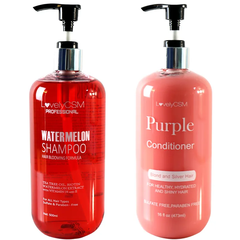 Großhandel natürliche organische Amino frucht Bio Anti Haarausfall Shampoo rote Farbe Arganöl Wassermelone Teebaumöl Shampoo