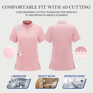 Unisex Dental Nursing Scrubs Split Set Moisture Wicking Short Sleeve Uniforms For Dentists Nurses - Product Image 4
