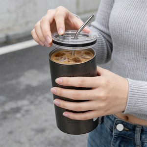 Tasses isothermes en acier inoxydable, gobelet personnalisé sous vide avec couvercles, mug thermique de voyage en plein air - Product Image 1
