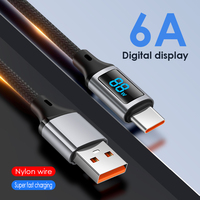 Cable USB Tipo-C a Tipo-C Multifunción de Carga Rápida Android de 6A con Pantalla Digital LeEco de 88W de Calidad Excepcional