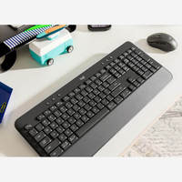 Keyboard Nirkabel Logitech K650 Original Komersial untuk Kantor dan Rumah, Model Typewriter, Dual-mode, Bolt Rece