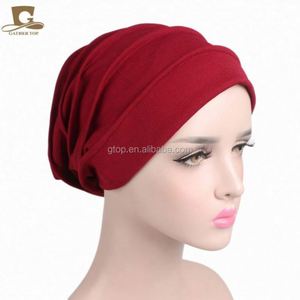 New Fashion <b>Lady</b> One Size Fit Slouchy <b>Snood</b> Baggy Beanie Hat Cancer Hats Chemo Turban Solid Women Sleep Wear Cotton Polyester - Product Image 4