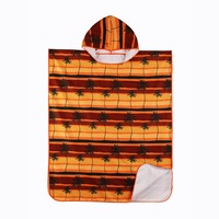 Peignoir poncho de bain et de surf personnalisé en microfibre RPET avec impression par sublimation, extérieur en daim, pour tous les âges